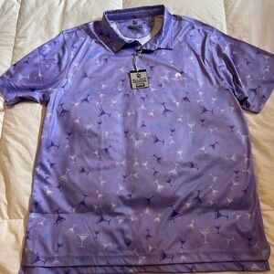 Elliott Collection- The Old Fashioned - Lilac Purple Men's Golf Shirt Polo Large